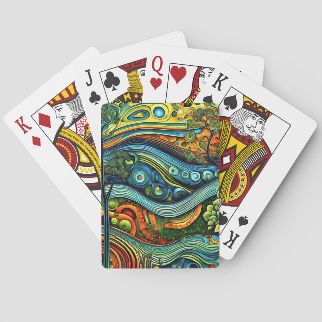 Träd med turbulenta moln casinokort (Baksidan)