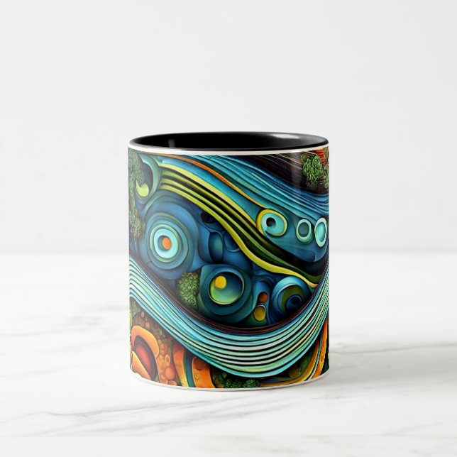 Träd med turbulenta moln Två-Tonad mugg (Center)
