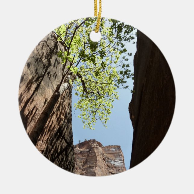 Träd mellan Sten och Zion nationalpark Julgransprydnad Keramik (Framsidan)