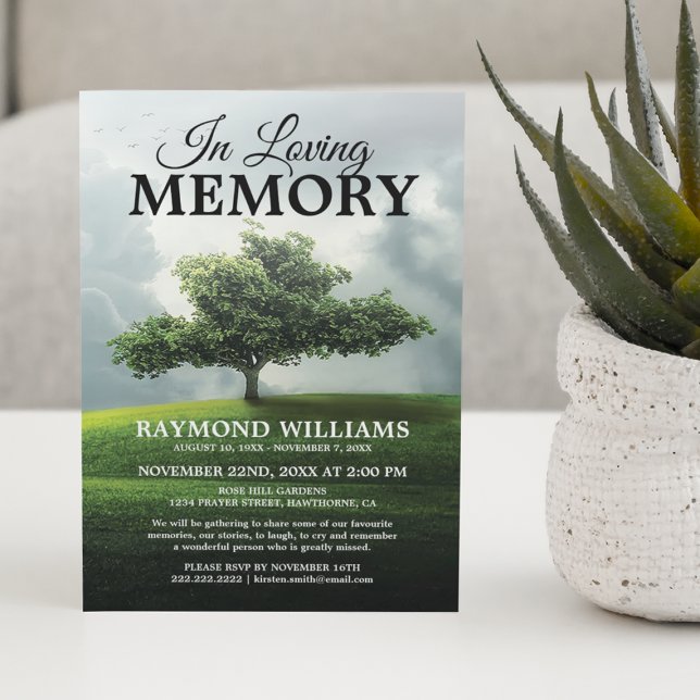 Träd Memorial Service | Park Firande of Life Inbjudningar (Skapare uppladdad)