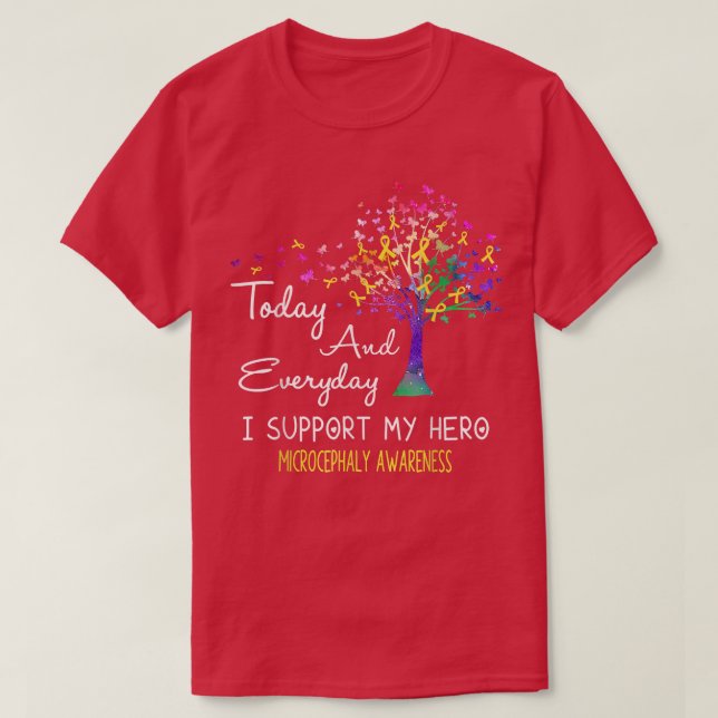 Träd-menyflikon I stöder min Hero Microcephaly Awa T Shirt (Design framsida)