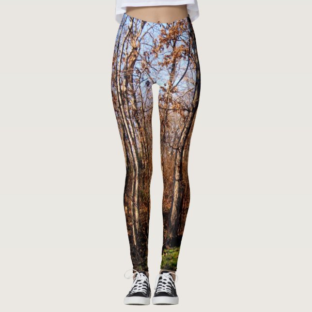 Träd Mönster Kamouflage Leggings (Framsida)