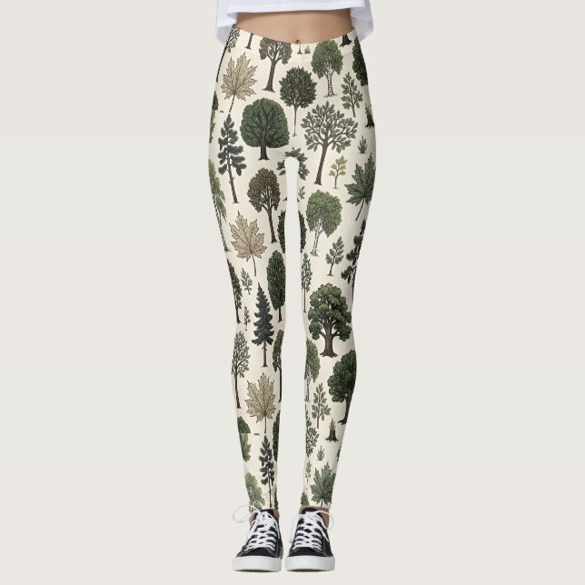 Träd Mönster Leggings (Framsida)