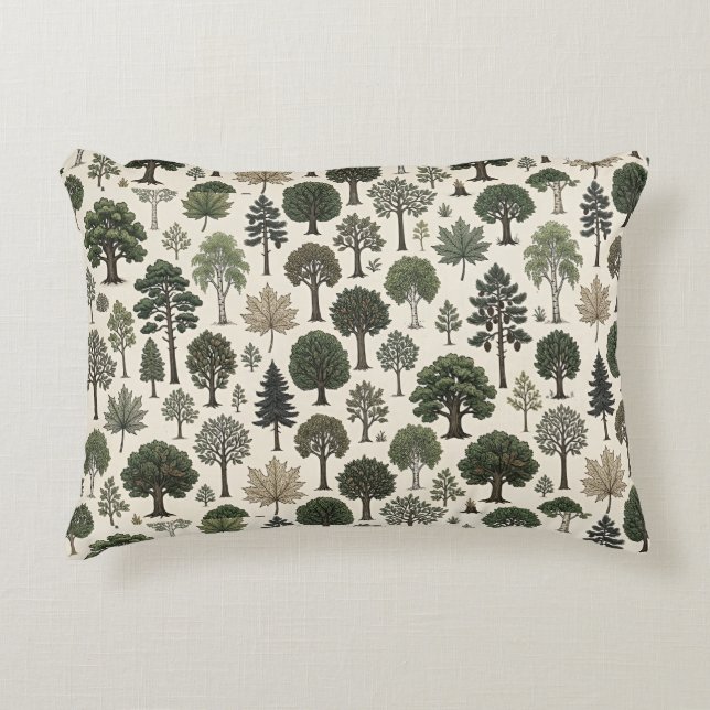 Träd Mönster Prydnadskudde (Framsidan)