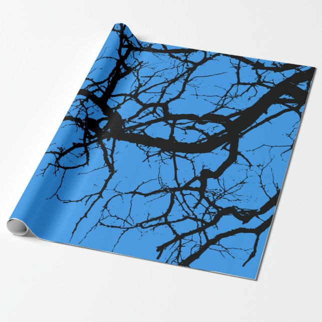 Träd mörk grenar presentpapper (Utrullad)