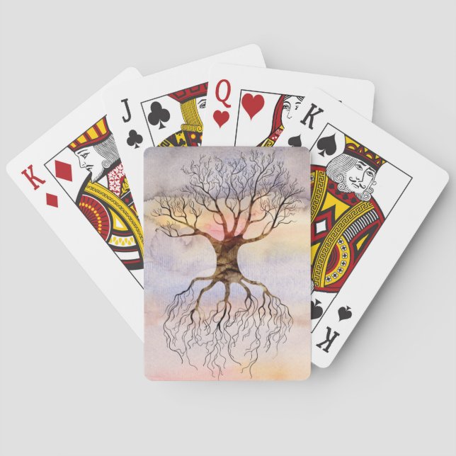 Träd mot himmlen casinokort (Baksidan)