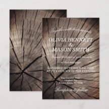 Träd & natur Texturerad bröllopsinbjudning