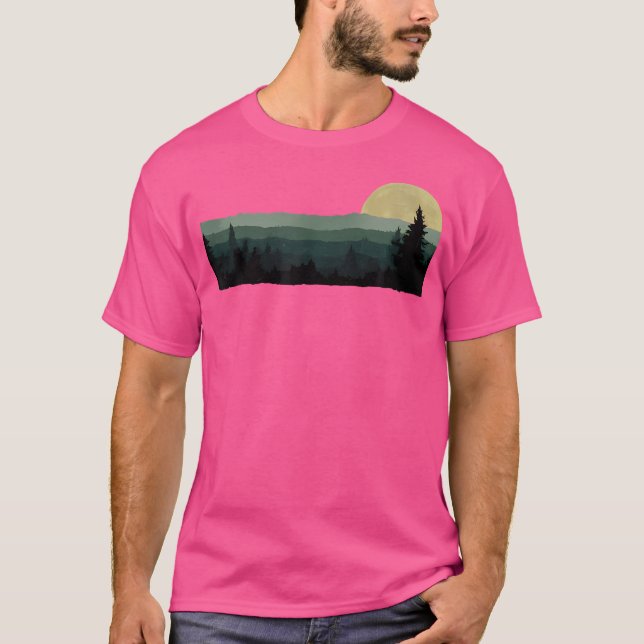 Träd naturbergen Äventyr utomhus, vilda djur och v T Shirt (Framsida)
