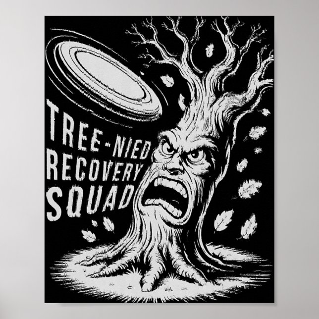 Träd-nedlagda Återställningsteam Rolig Disc Golf D Poster (Framsidan)