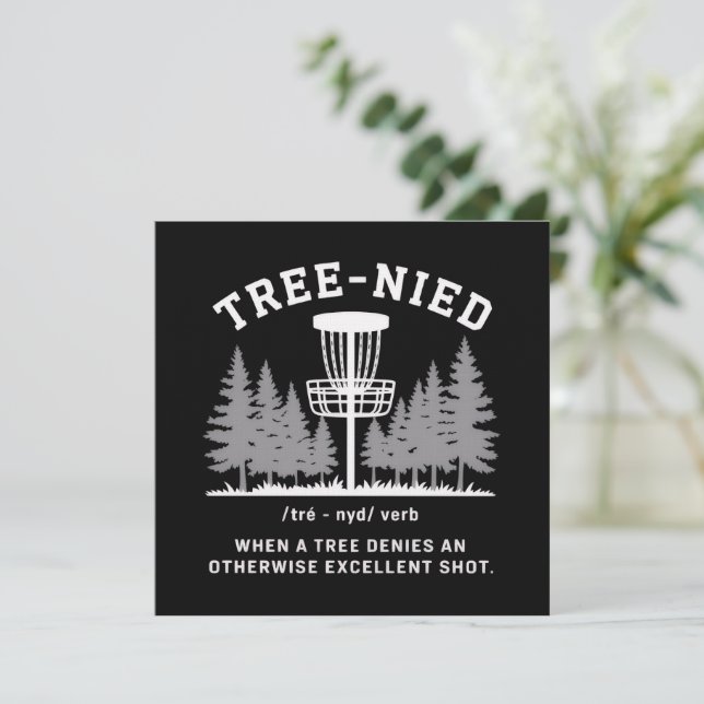 Träd Nied Disc Golf Roligt Dumt Träd-nied  Inbjudningar (Stående Fram)