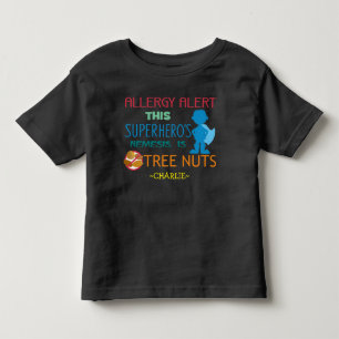Träd Nöt Allergy Alert Superhjälte Boys Shirt T