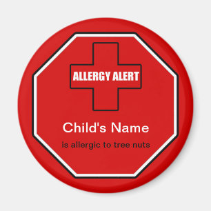 Träd Nöt Allergy Medical Allergic Alert Magnet