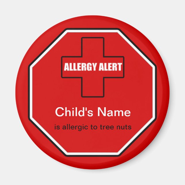 Träd Nöt Allergy Medical Allergic Alert Magnet (Framsidan)