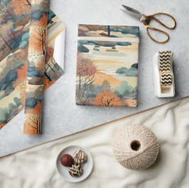 Träd nr 3 för höstfallande färgämne presentpapper