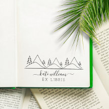 Träd och berg Ex libris