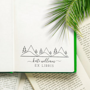 Träd och berg Ex libris Stämpel