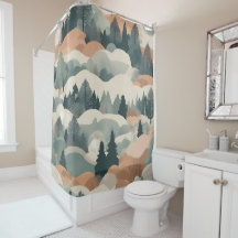 Träd och bergen Boho Abstract Design