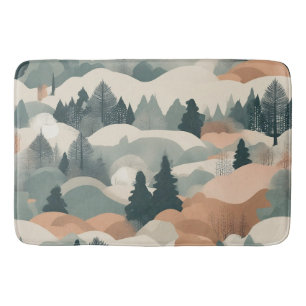 Träd och bergen Boho Abstract Design Badrumsmatta