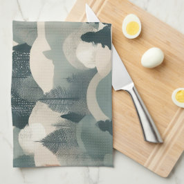 Träd och bergen Boho Abstract Design Kökshandduk