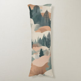 Träd och bergen Boho Abstract Design Kroppskudde
