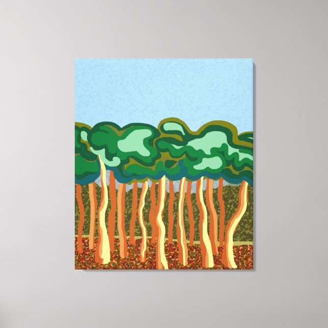 Träd och blått australiskt himlar canvastryck (Framsida)