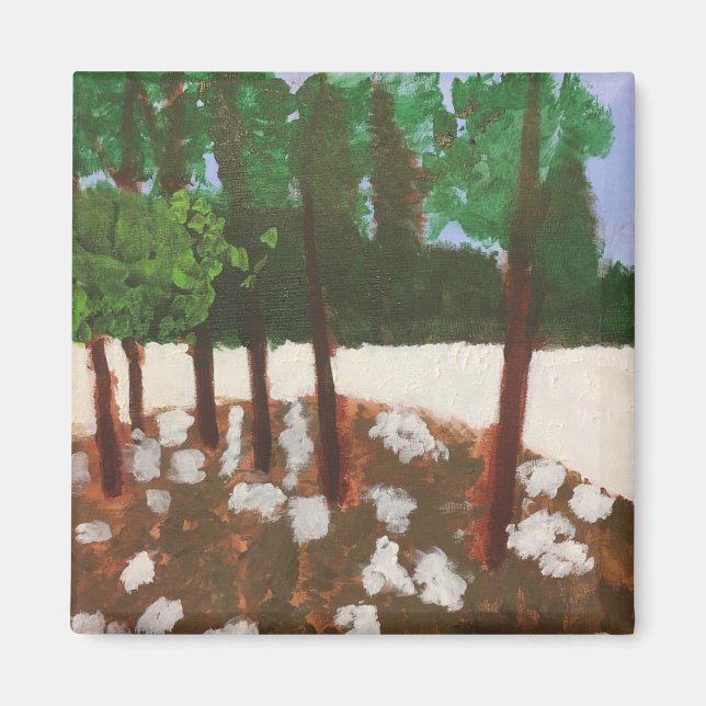 Träd- och blommålningsmagnet magnet (Framsidan)