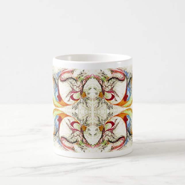 Träd och Fågelfantasi Kaffemugg (Center)