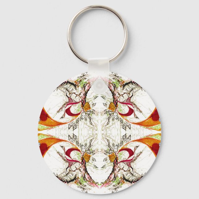 Träd och Fågelfantasi Nyckelring (Framsida)