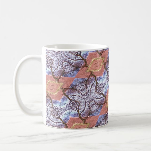TRÄD och FÄLT MÖNSTER Kaffemugg (Vänster)