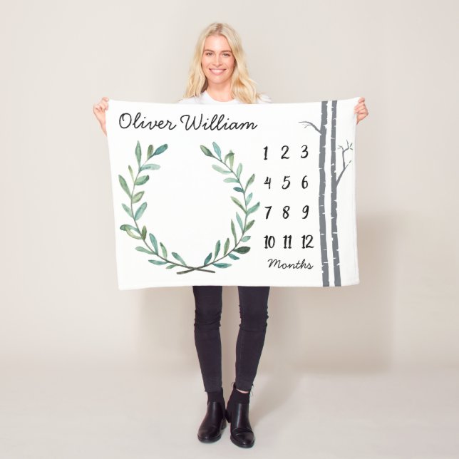 Träd och kran för björk för babymilstolpefilt fleecefilt (På plats)