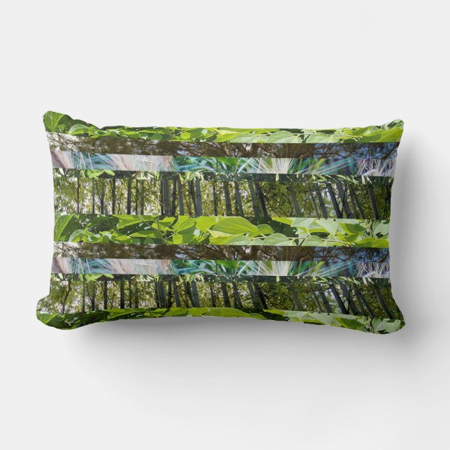 Träd och Löv geometrisk utformning, Lumbarkudde (Framsida)