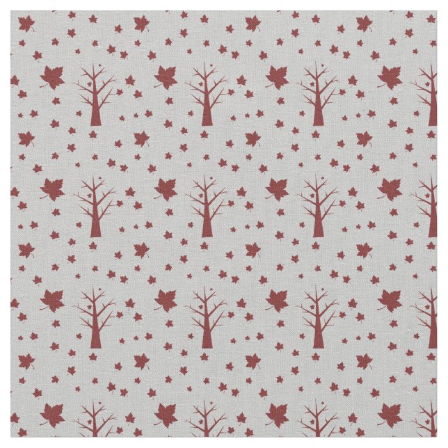 Träd och Löv Mönster Fabric Tyg (Närbild)