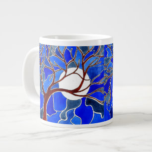 Träd och Måne på Canvas - Blue Jumbo Mugg
