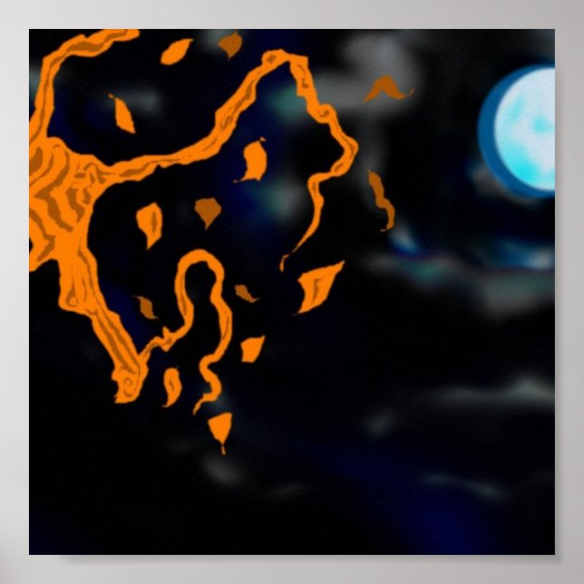 Träd och Måne Poster (Framsidan)