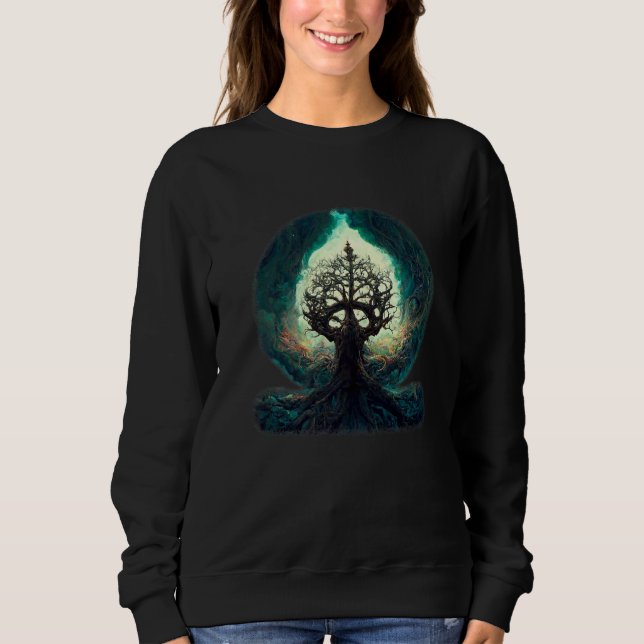 Träd och månen - Cool grafisk design Premium_2 T Shirt (Framsida)