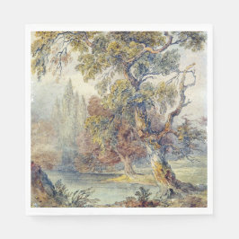 Träd och Pond (av John Ruskin) Pappersservett