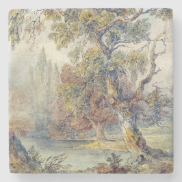 Träd och Pond (av John Ruskin) Stenunderlägg