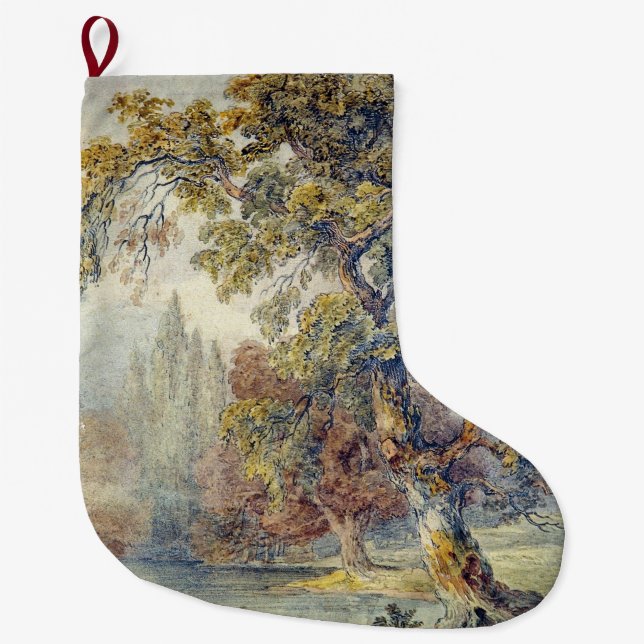 Träd och Pond (av John Ruskin) Stor Julstrumpa (Framsidan)