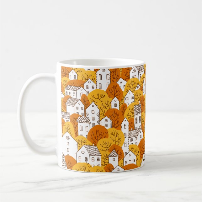 Träd och rymmer sömlösa mönster. Höst, fall ci Kaffemugg (Vänster)
