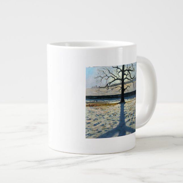 Träd och Shadow Calke Abbey Derbyshire Jumbo Mugg (Framsida höger)