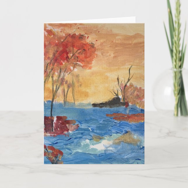 "Träd och Sjö i Gult" Inbjudan (Framsida)