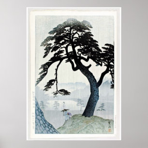 Träd och Sjö Scene Ukiyo-e Poster