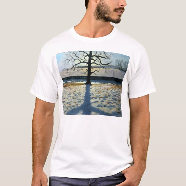 Träd och skuggar den Calke abbeyen Derbyshire Tee Shirt (Framsida)