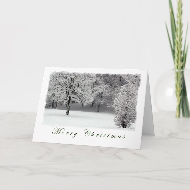 Träd och Snö God jul Helgkort (Framsida)