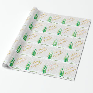 Träd och Snöflingor Vinterjul Presentpapper