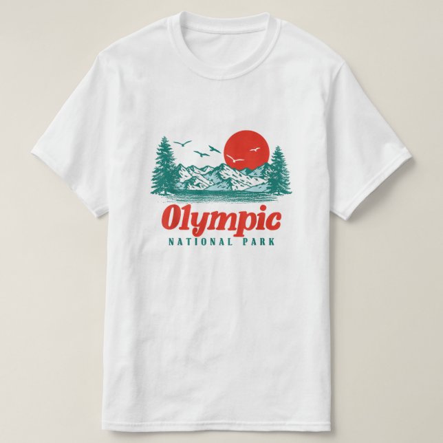 Träd och Sol-grafik i nationalparken T Shirt (Design framsida)