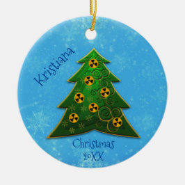Träd och strålningssymbol Jul Julgransprydnad Keramik