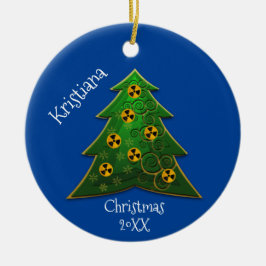 Träd och strålningssymbol Jul Julgransprydnad Keramik