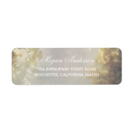 Träd och String Ljus Rustic Dreamy Bröllop Returadress Etikett