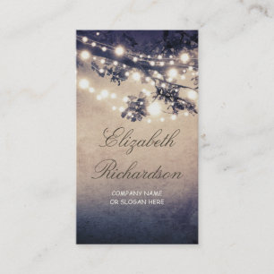 Träd och String of Ljus Festive and Dreamy Visitkort